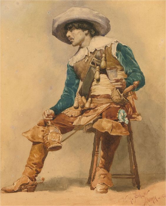 William Mainwaring Palin (1862-1947) - Signed 1885 Watercolour, The Cavalier