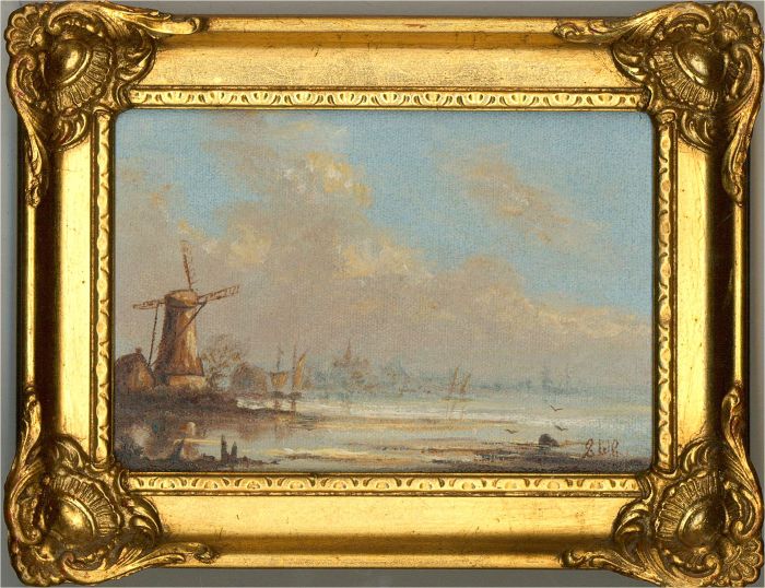 S.W Corton - Signed Early 20th Century Oil, Boats at Sunset
