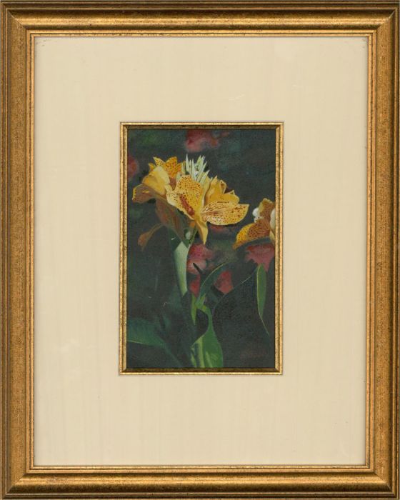 E. Bobby  - 20th Century Gouache, Floral Study