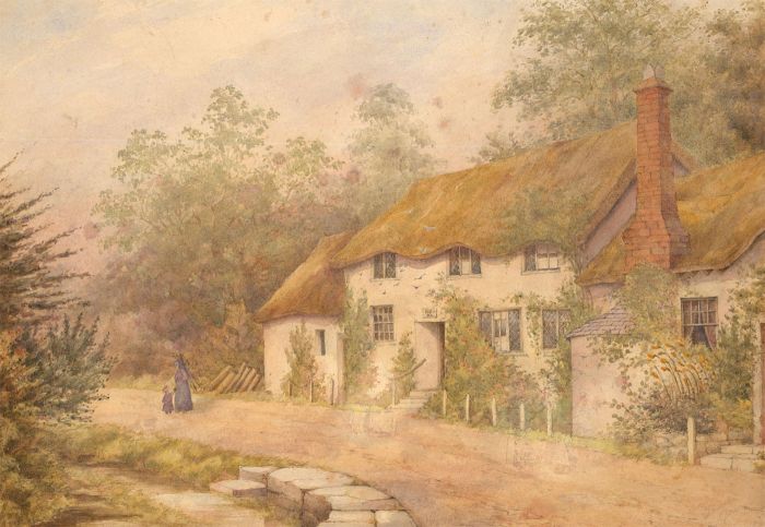 Late 19th Century Watercolour - Devonshire Cottage
