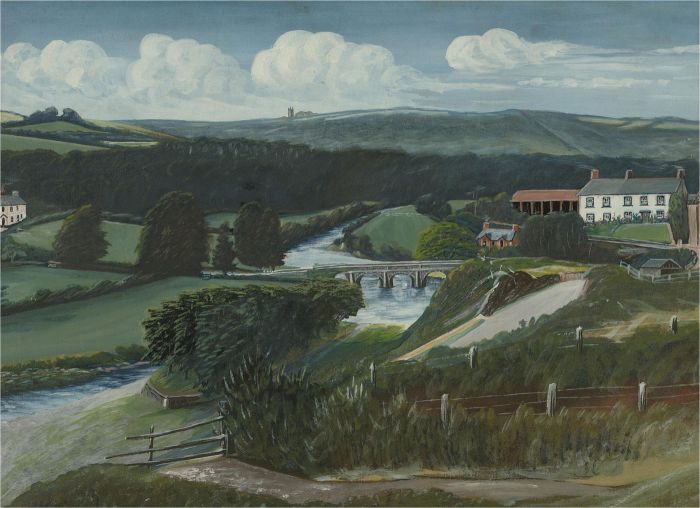 Mid 20th Century Gouache - Welsh Landscape