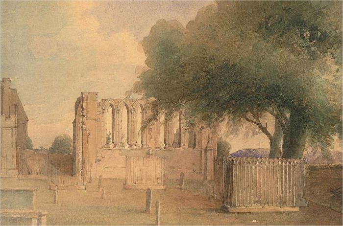 Mid 19th Century Watercolour - Ruined Church