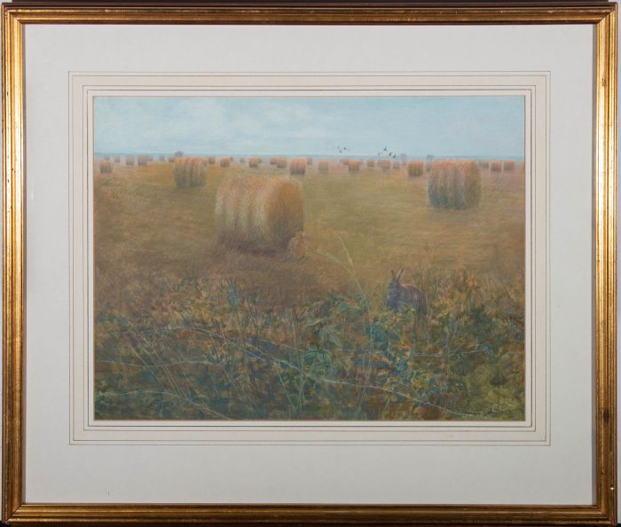 Dominie Young - 1987 Egg Tempera, Morning Bales