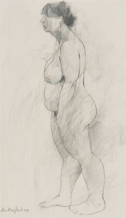 Rob Rowland - 2009 Graphite Drawing, Standing Nude
