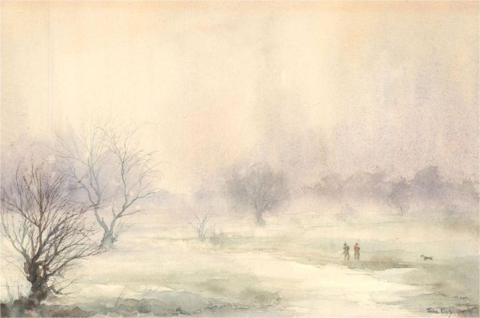 John Elvy - Signed Mid 20th Century Watercolour, The Winter Walk