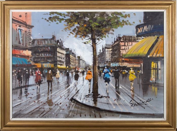 Savinelli - Contemporary Oil, Rainy Streets