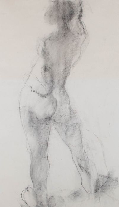 Maureen Binnie (b.1958) - 1991 Graphite Drawing, Stretching Nude
