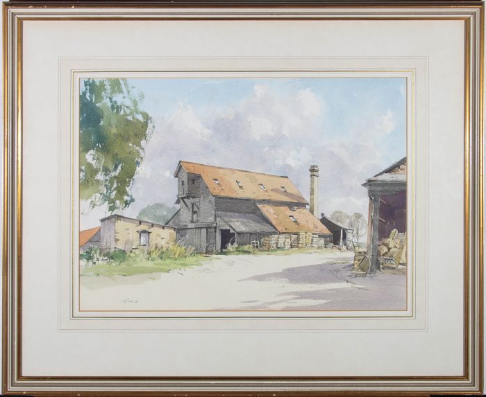 Stanley Orchart (1920-2005) - 20th Century Watercolour, Farm At Potton
