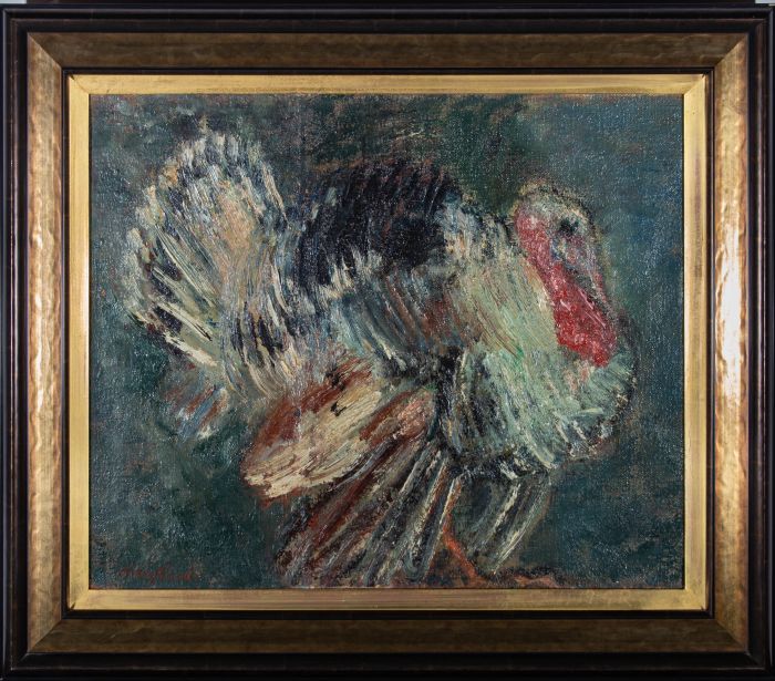 Arturo Checchi (1886-1971) - Signed Early 20th Century Oil, Il Tacchino