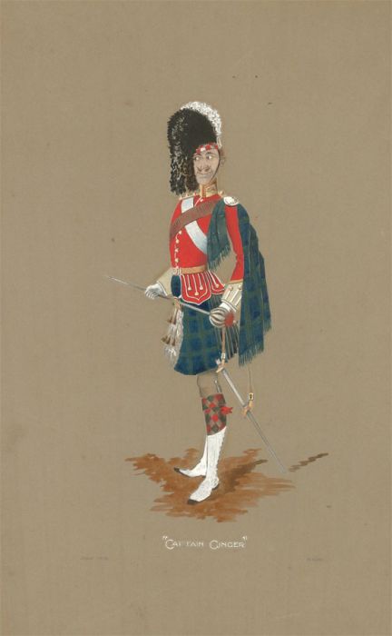 H.H.W - 1913 Watercolour, Captain Ginger