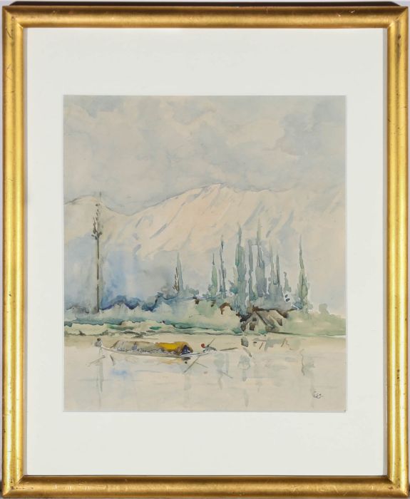 Edna Waverley Guy (1897-1969) - c.1930 Watercolour, Kashmir Landscape, India