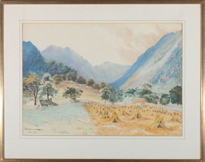 Dudley William Richardson (1862-1929) - 1918 Watercolour, Hay Stacks