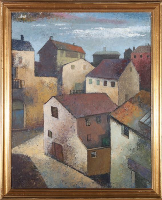 Christine Nisbet (1902-1990) - 20th Century Oil, Quiet Town