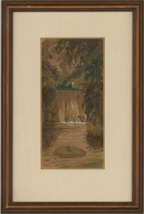 Glen Southwell - Signed 1866 Watercolour, Scottish Waterfall