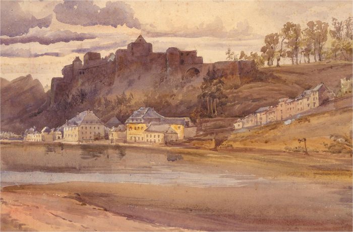 Late 19th Century Watercolour - The Castle of Bouillon, Belgium
