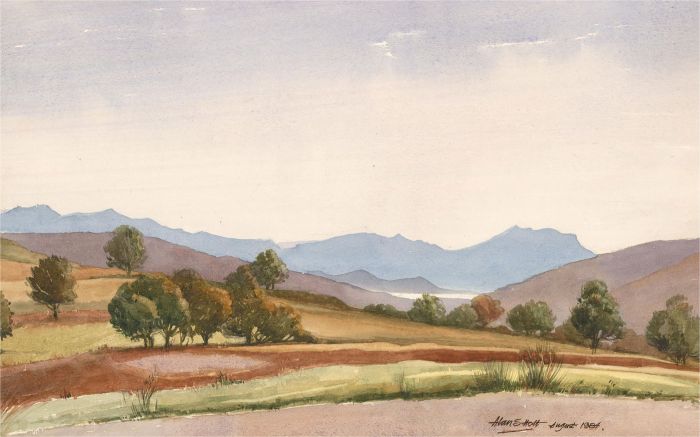 Alan Holt  - Signed 1984 Watercolour, View of Badenoch