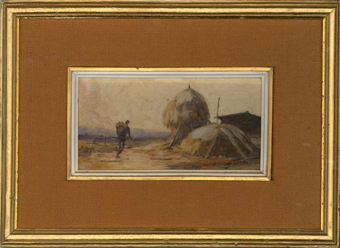 D. Torrent - Signed Mid 20th Century Oil, A Hard Days Work