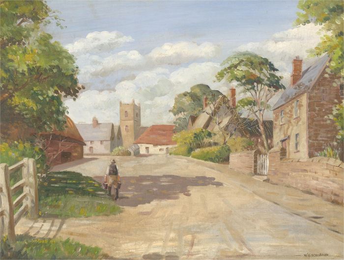 Wilfred Ernest Scrivener (1914–2000) - 20th Century Oil, Afternoon Chores