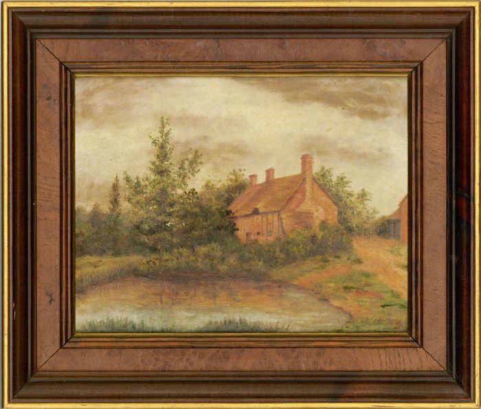 Early 20th Century Oil - Farm Cottage
