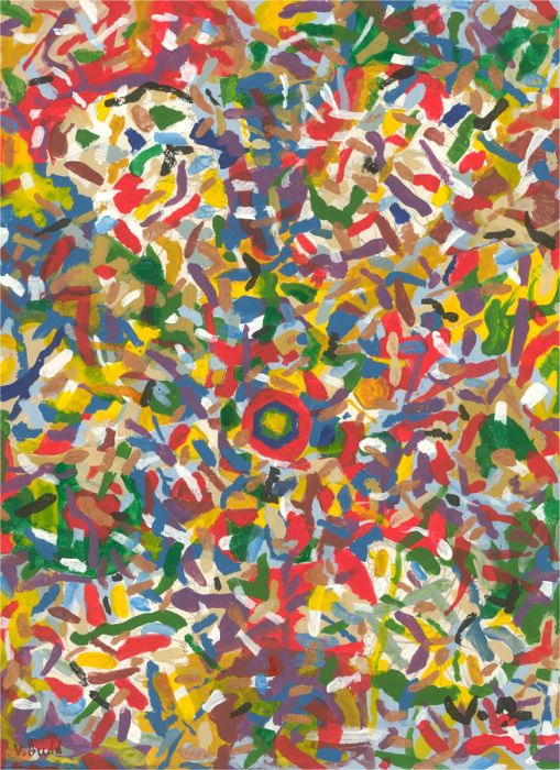 V. Budd - Signed Mid 20th Century Oil, Vibrant Abstract