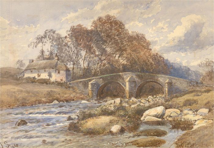 John Syer Jr. (1846-1913)  - Signed Late 19th Century Watercolour, Country River