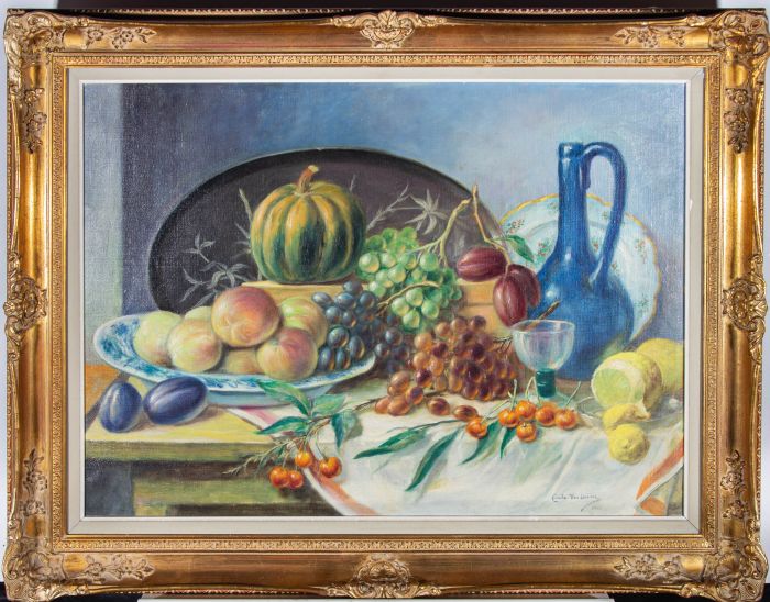 Emile Van Damme (1885-1976) - 1966 Oil, Fruitful Abundance