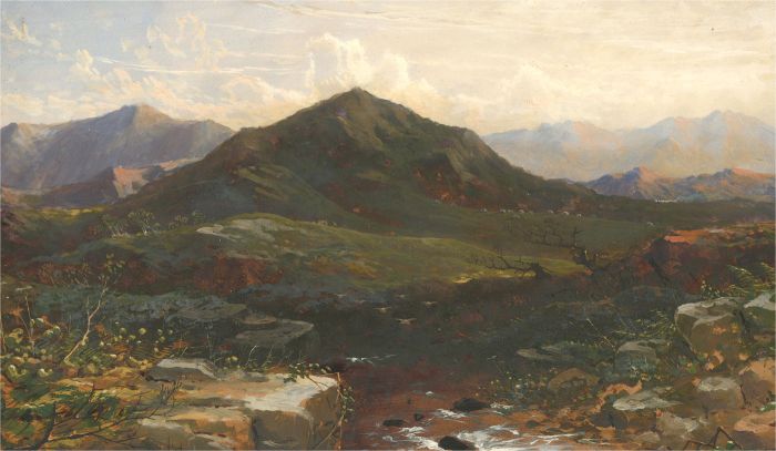 Early 20th Century Oil - Rugged Mountain
