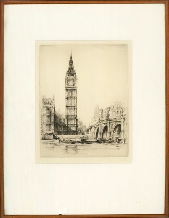 Fred A. Farrell (1882-1935) - Early 20th Century Etching, Big Ben