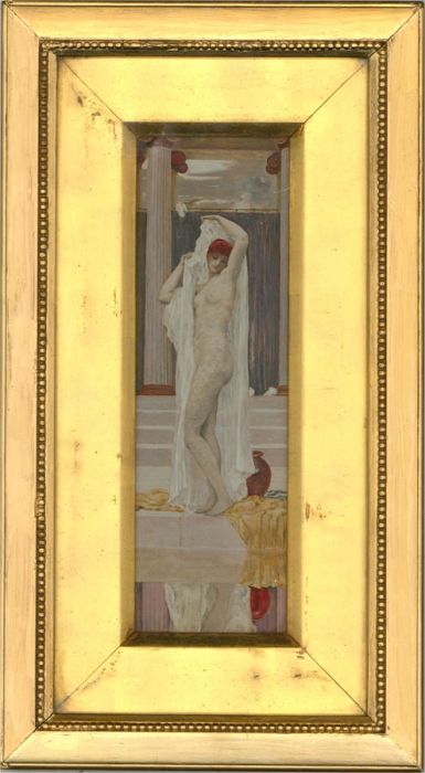 Manner of Frederic Leighton (1830–1896) - Late 19thC Oil, Bathing On River Steps