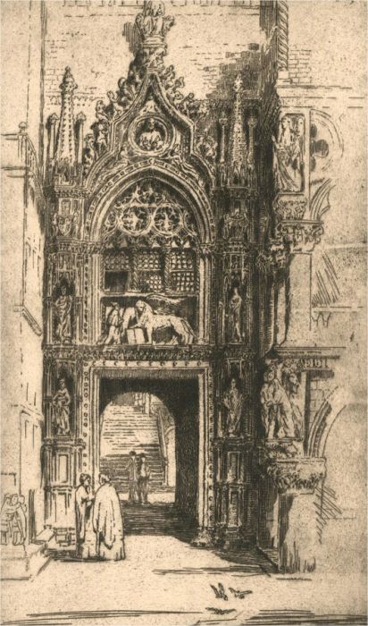 Andrew Affleck (1874-1935) - Early 20thC Etching, Entrance To The Doge's Palace