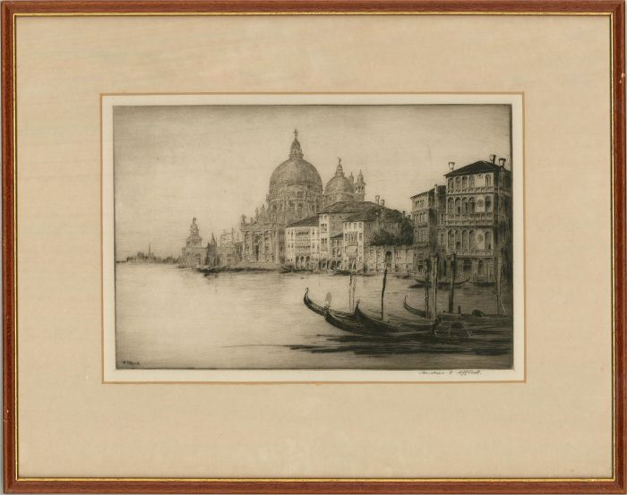 Andrew Fairbairn Affleck  - Early 20th Century Etching, A View of Venice