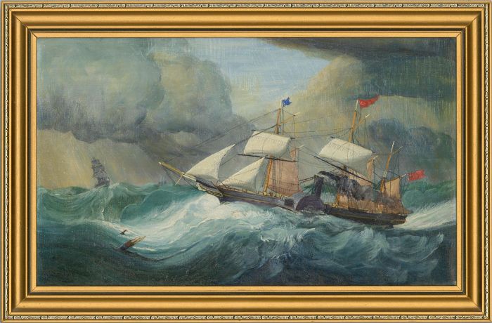 M. R.  - 20th Century Oil, Steamboat on Rough Waters