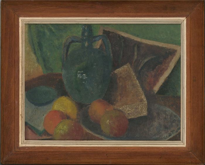 Y.  - Mid 20th Century Oil, Still Life with Fruit