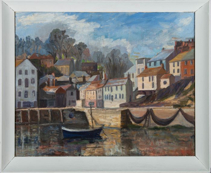 Mid 20th Century Oil - Sunny Harbour Town
