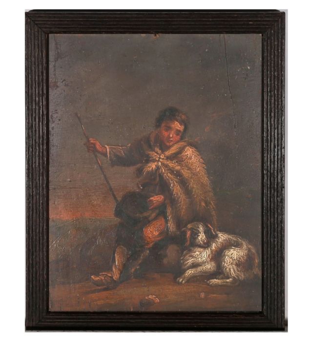 Manner of Thomas Barker of Bath (1769-1847)- 19thC Oil, Shepherd Boy And His Dog