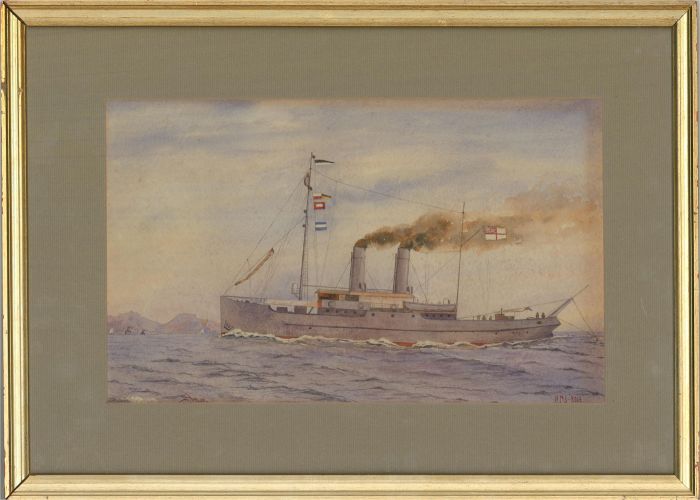 A.W.D - Mid 20th Century Watercolour, H.M.S Rose