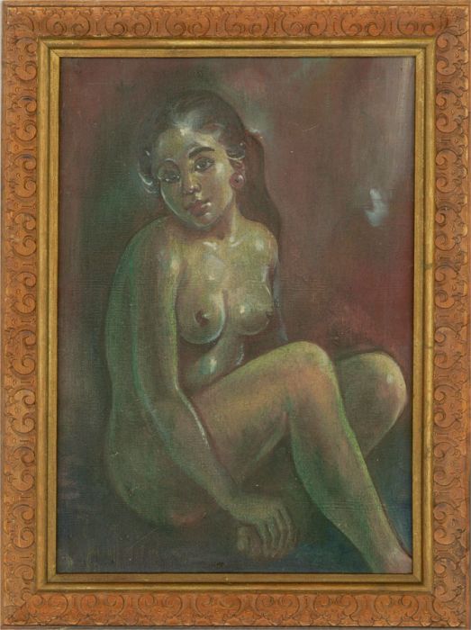 20th Century Oil - Seated Nude