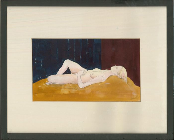 Jane Field - Signed Mid 20th Century Watercolour, Sprawling Nude