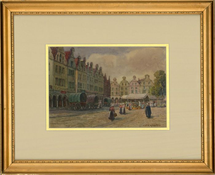 J.W Milliken (1887-1930) - Signed 20th Century Watercolour, The Bruge Market