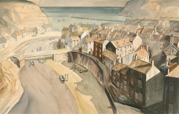 J. Sendles - 20th Century Watercolour, Staithes, Yorkshire