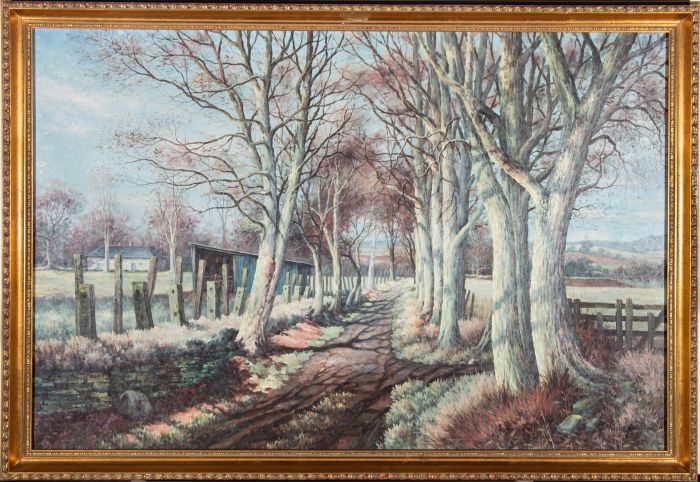 Grace Hill Turnbull (1880-1976) - 20th Century Oil, Sunlit Lane