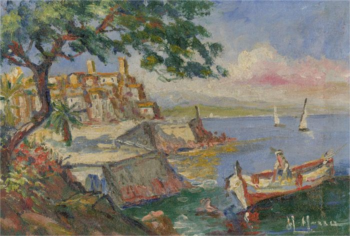 H. H - Mid 20th Century Oil, Antibes