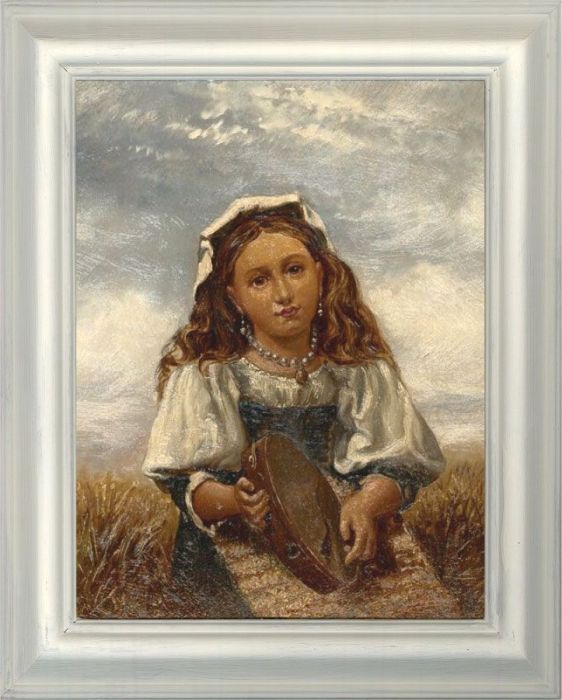 Mid 19th Century Oil - Italian Drummer Girl