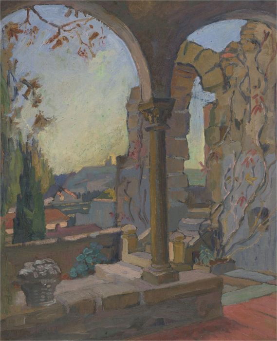 Gabrielle Henriette Rieunier-Rouzaud (1878-1958) - Oil, View from the Terrace