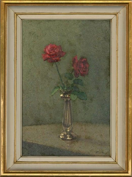 Mid 20th Century Oil - Two Roses