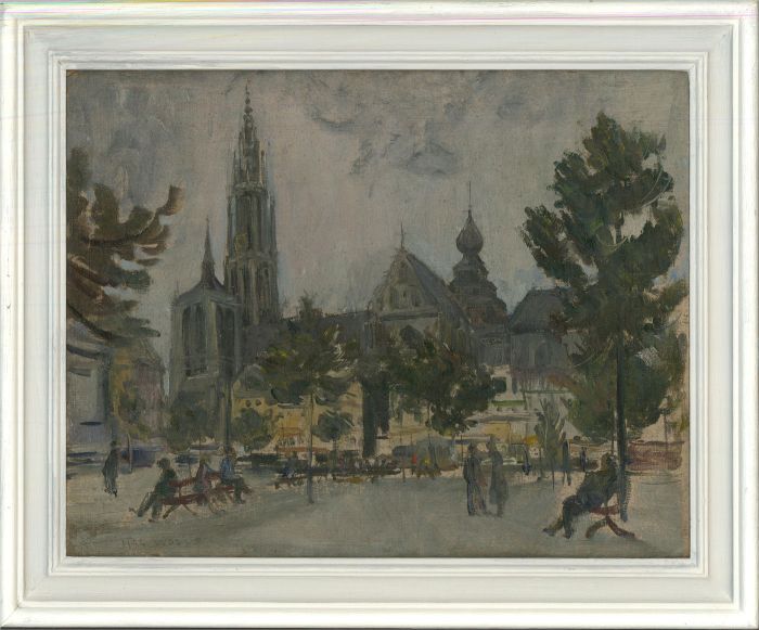 Hal Woolf (1902-1964) - Mid 20th Century Oil, Afternoon in the Park