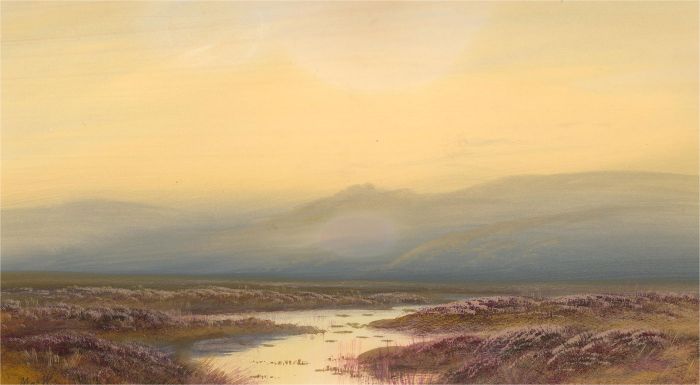 John MacWhirter (1839–1911) - Late 19th Century Watercolour, Misty Heather