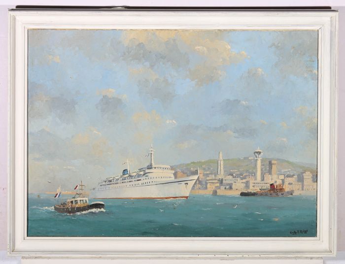 Hugh E. Ridge (1899-1976)  - 20th Century Oil, Brittany Ferry