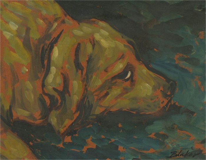 Michael Blaker (b.1928) - Mid 20th Century Oil, Forlorn Pup