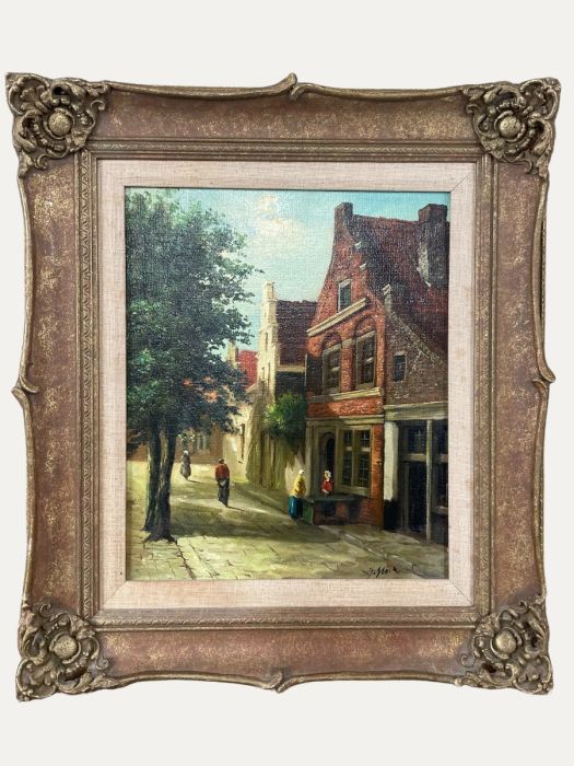 I. Stock - Early 20th Century Oil, Flemish Street